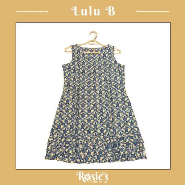 Lulu B SPX4495 BNTU Slv-Less Ruffle Trim Dress 