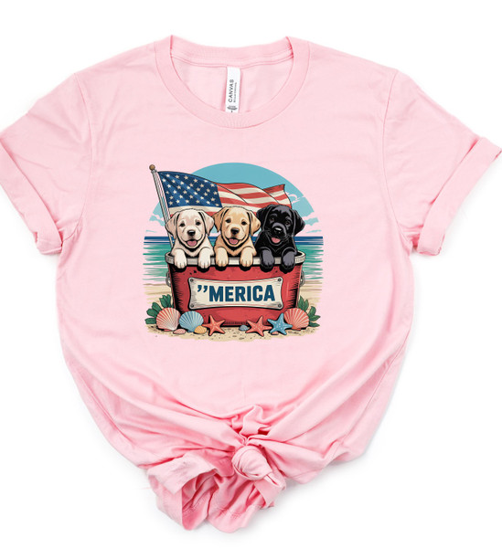 Patriotic Labrador Graphic Tee Top