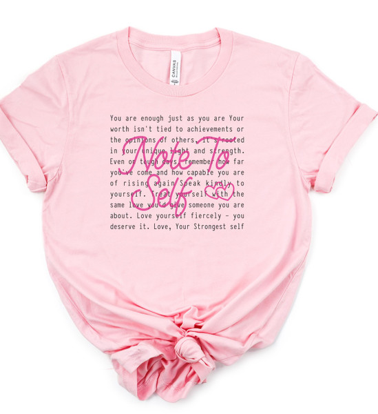 Colorful Note To Self Short Sleeve Graphic Tee