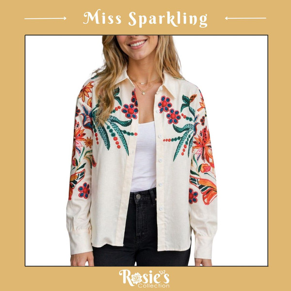 Miss Sparkling Women's Floral Digital Print Shir