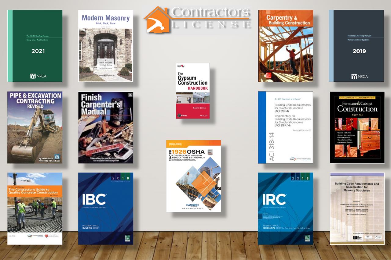 Complete Book Set for the Arizona B General Contractor Exam.