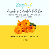 Sensitive Skin Soap_Avocado-Calendula-with-Patchouli-Lavender-Essential Oils