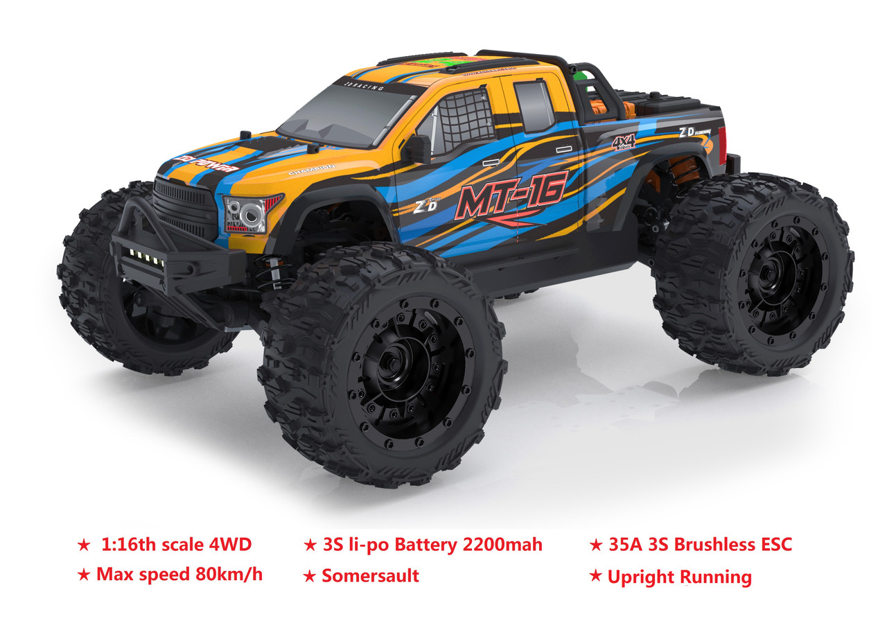 ZD Racing MT-16 1/16 High Speed 80KM/H Monster Truck Brushless 3S RTR