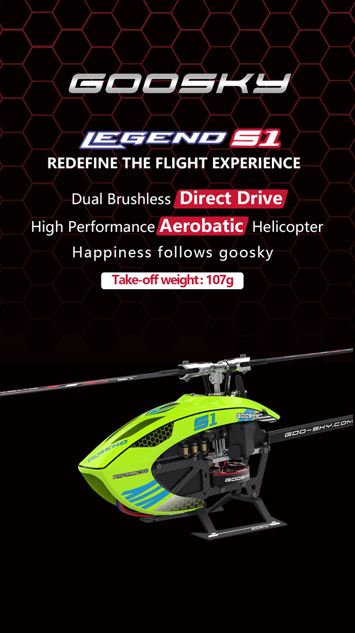 GOOSKY (RTF) Legend S1 High-Performance Aerobatic RC Helicopter -Pink
