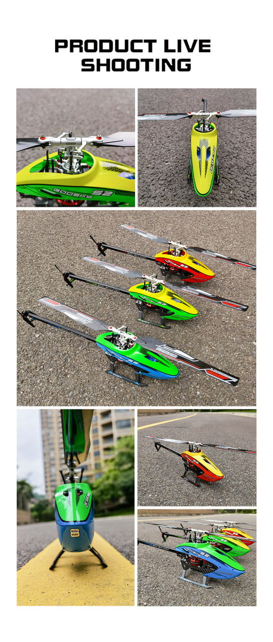 GOOSKY Legend S2 RTF 3D RC Helicopter 6CH 3D Flybarless Dual Brushless Motor Direct-Drive RC Helicopter - Green/ Yellow