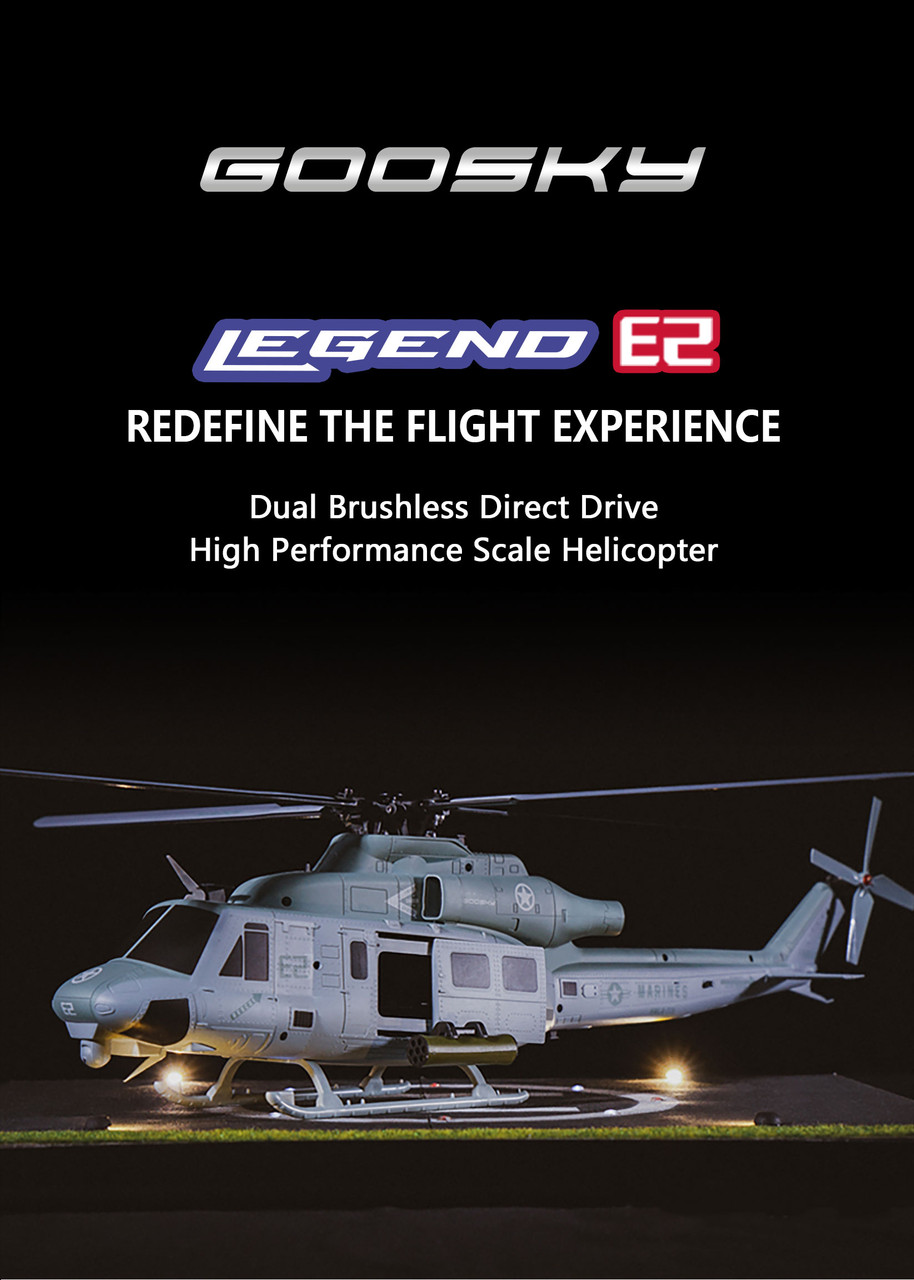 早い者勝ち！　GOOSKY E2 UH-1Y ヴェノム　未飛行 GOOSKY E2 UH-1Y Venom Dual Brushless Direct Drive RC Helicopter