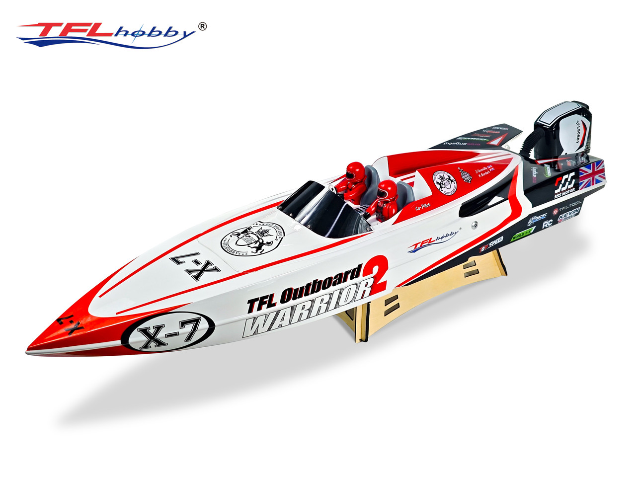 Preorder! New TFL 1148 Red Paint V-Shaped O Boat Powerboat P1 3660 KV2070 with 120A ESC Simulation Outboard Driver system Electric RC boat
