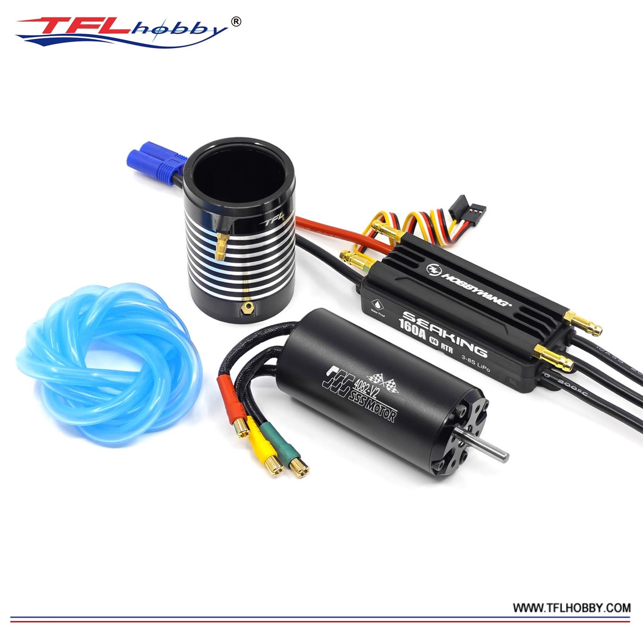 Promotion!! TFL 4082 V2 Brushless Motor + Seaking 160A V4 RTR ESC W/ Water Cooling Jacket 532B45BK, Silicone Tube 213B25  (TB408201) Promotion!! TFL 4082 V2 Brushless Motor + Seaking 160A V4 RTR ESC W/ Water Cooling Jacket 532B45BK, Silicone Tube 213B25  (TB408201)