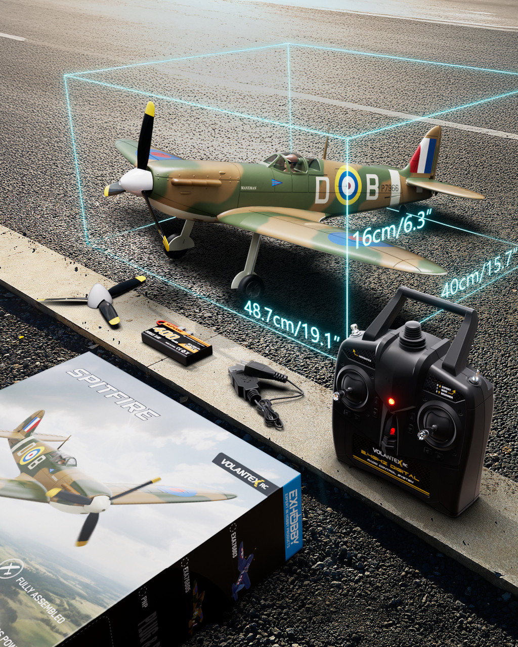 Volantex RC 500mm Spitfire 768-5 Ready to Fly with Brushless motor