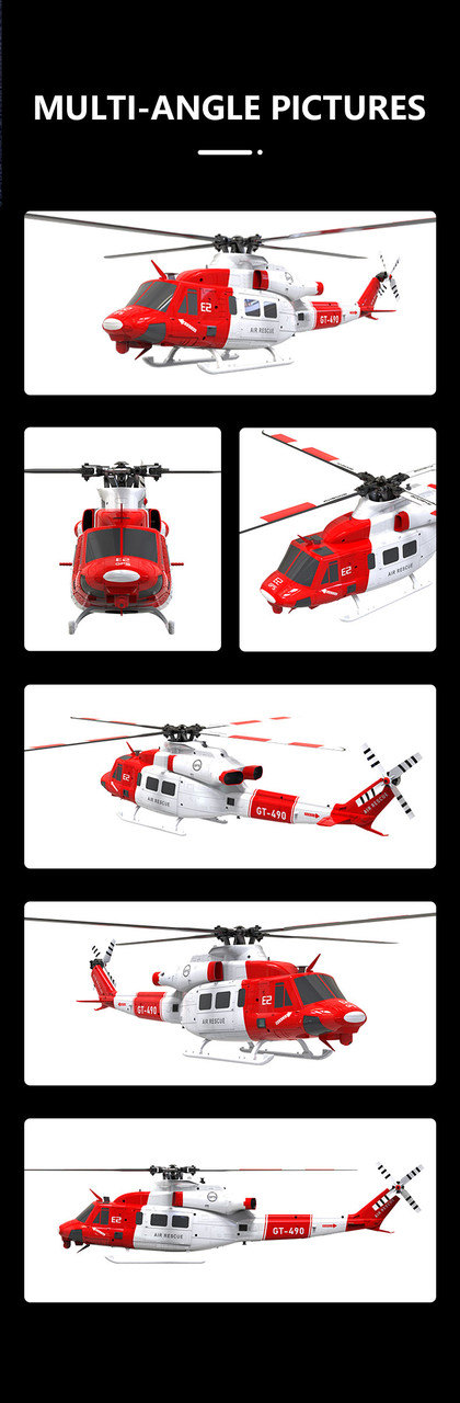 GOOSKY E2 Rescue 1/35 RC Smart GPS Helicopter BNF with 3S 1600mAh Lipo Battery BAF050010