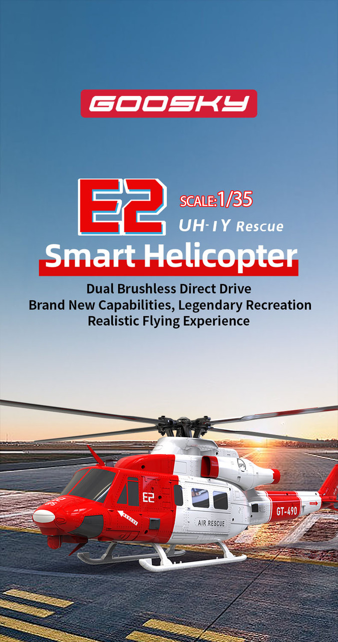 GOOSKY E2 Rescue 1/35 RC Smart GPS Helicopter RTF with 3S 1600mAh