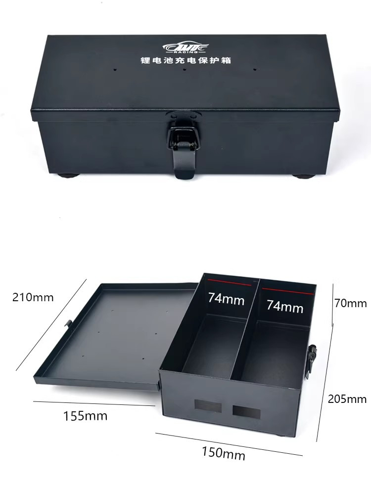 Fireproof and Explosion-Proof Safety Storage and Protection Box for RC Car, Boat Rechargeable Lipo Battery and NiHm Battery 