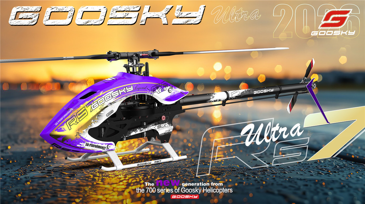 Goosky RS7 Ultra Kit Purple Version W & Without Main Blade & Tail Blade RC Helicopter