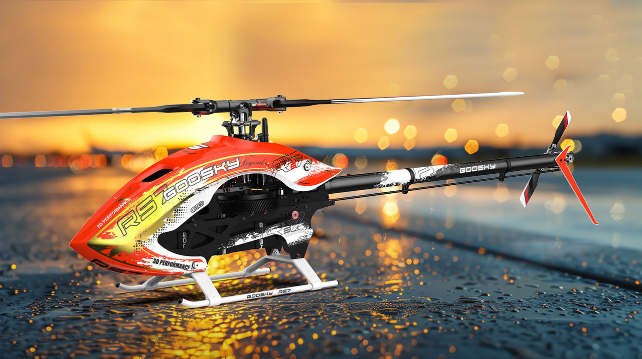 Goosky RS7 Ultra Kit Orange Version W & Without Main Blade & Tail Blade RC Helicopter