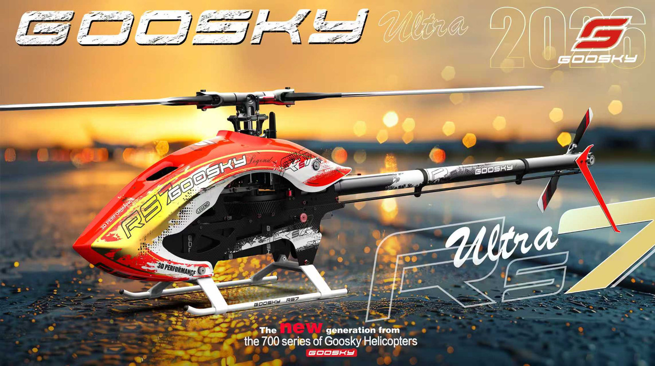 Goosky RS7 Ultra Kit Orange Version W & Without Main Blade & Tail Blade RC Helicopter