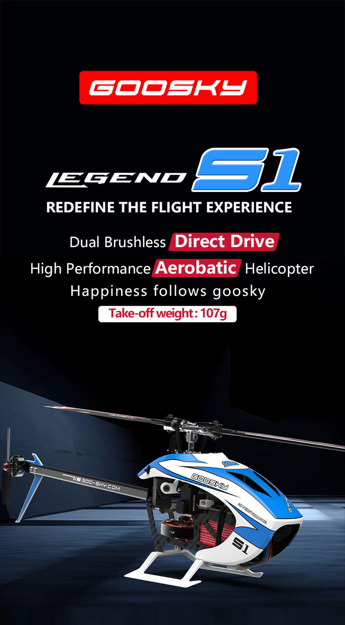 GOOSKY (RTF) Legend S1 New Version High-Performance Aerobatic RC Helicopter - Purple