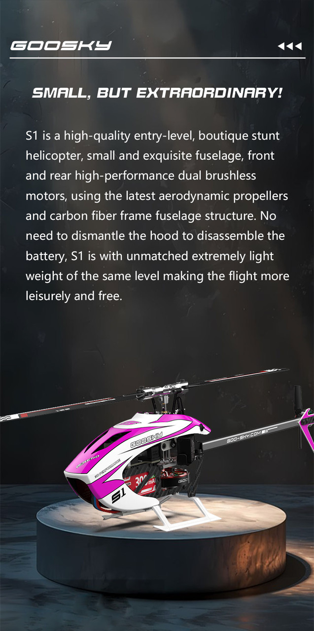 GOOSKY BNF Legend S1 New Version High-Performance Aerobatic RC Helicopter - Orange  BAF030011