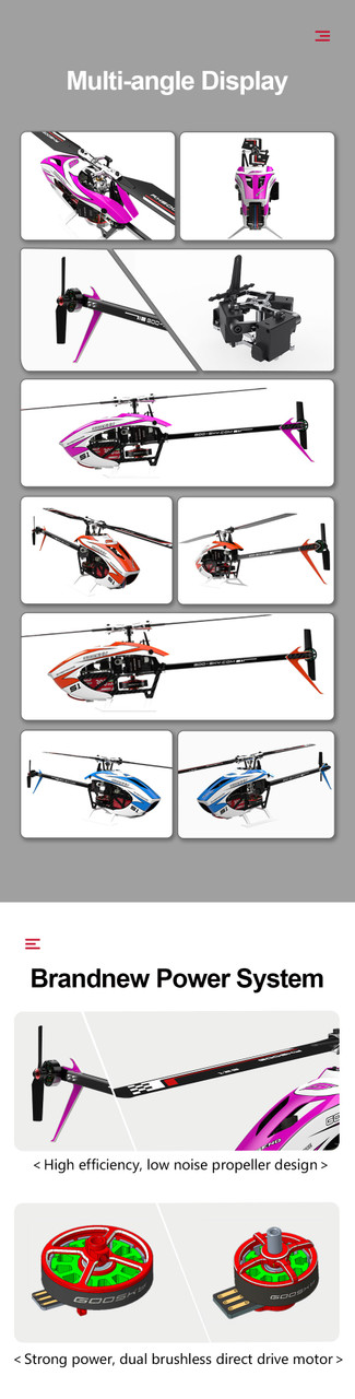 GOOSKY BNF Legend S1 New Version High-Performance Aerobatic RC Helicopter - Orange  BAF030011