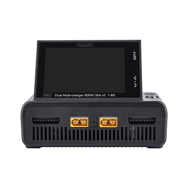 ToolkitRC M8D Intelligent Charger DC1600W XT60 2-8S Lithium Battery Balanced Voltage Remote Control Toy Car Model Discharger