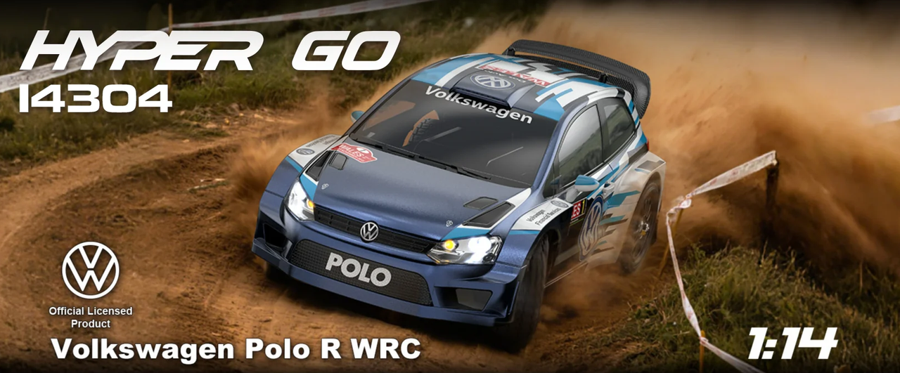 MJX Hyper Go 14304 1/14 Volkswagen Polo R WRC Brushless RC Rally Car – RTR, Official VW Licensed [14304]
