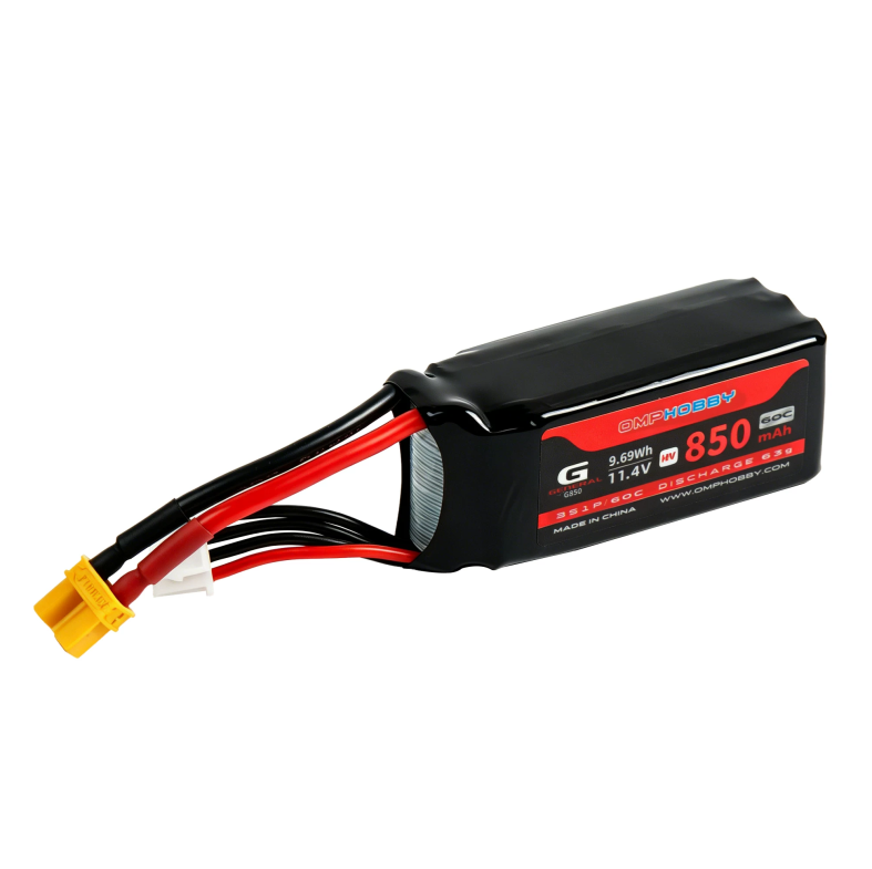 OMPHOBBY High Volatage Lipo Battery 11.4V 60C 850mAh OSHM2514 for OMP M2 Serises Helicopters
