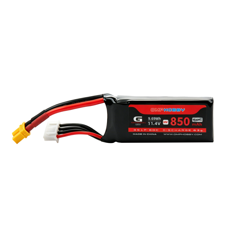 OMPHOBBY High Volatage Lipo Battery 11.4V 60C 850mAh OSHM2514 for OMP M2 Serises Helicopters