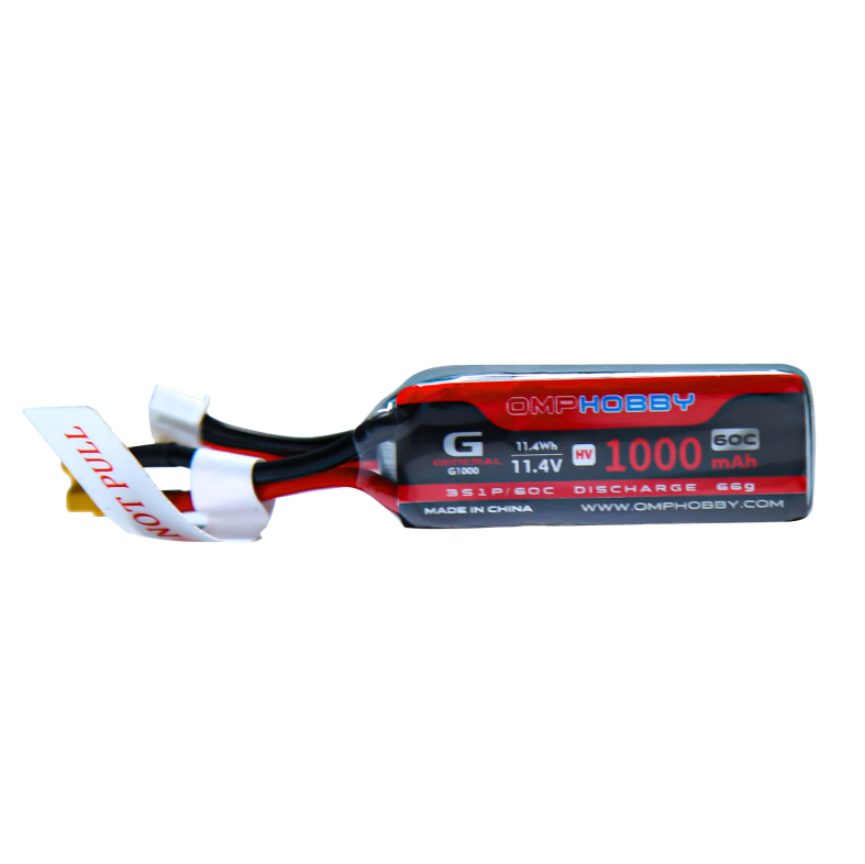 OMPHOBBY High Volatage Lipo Battery 11.4V 60C 1000mAh OSHM2365 for OMP M2 Serises Helicopters