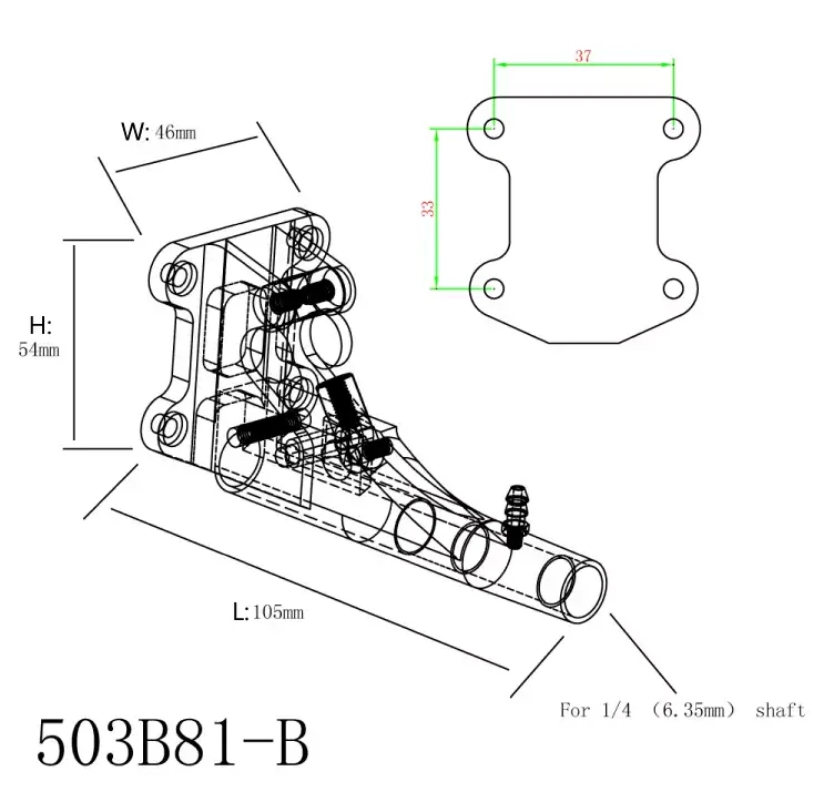 TFL L=105mm Ф6.35 Stinger W/ Bearing 503B81/ Ф6.35 Stinger W/ copper Bushing 503B81A for Gasoline-powered RC Boats