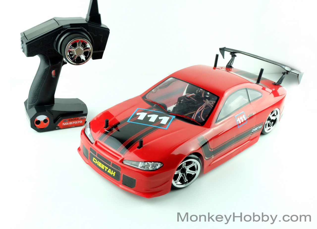 RED CAT /BSD 1/10 BS204T Drift car with Pro setup, Belt driven Red