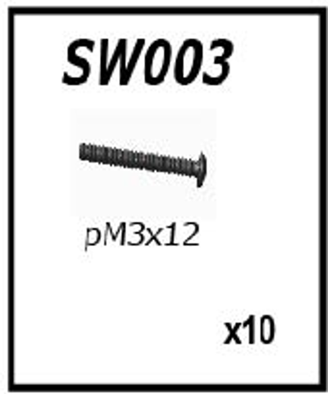 JLB SW003 PM3X12mm 10pcs Screw CHEETAH 11101 21101 1/10 RC Car Parts