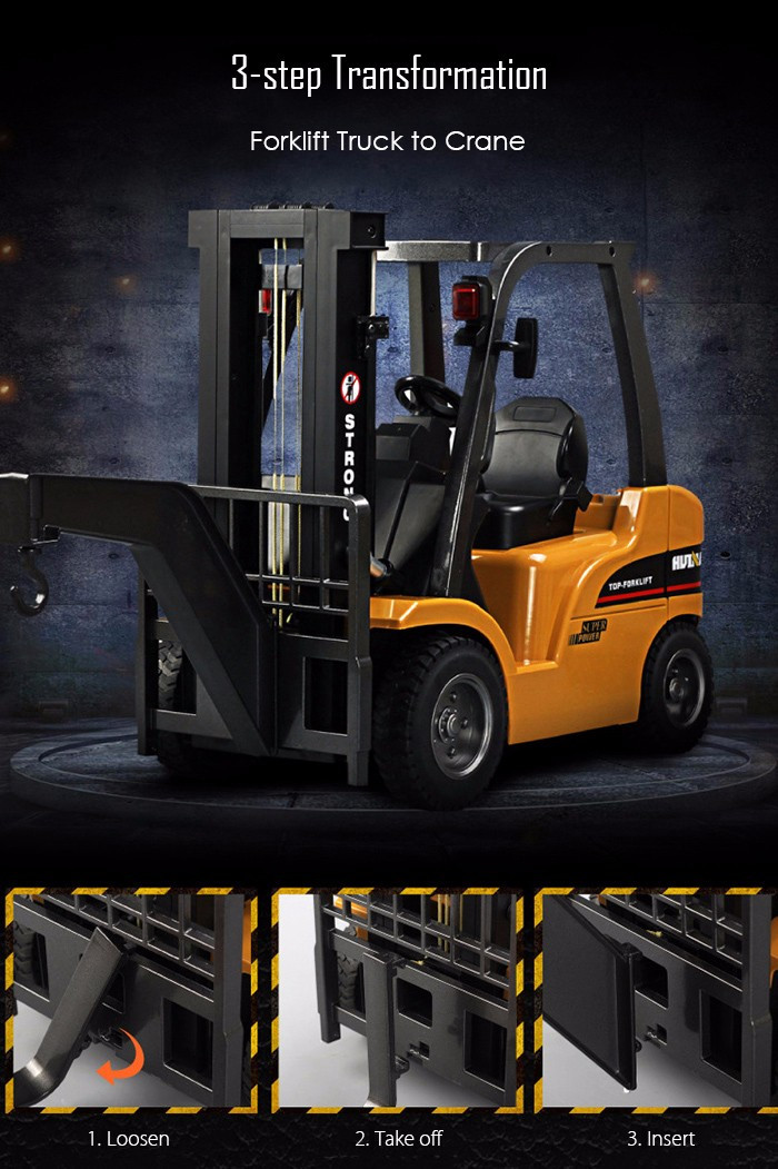 HUINA 1577 1/10 2-in-1 RC Forklift Truck / Crane RTR 2.4GHz 8CH / 360