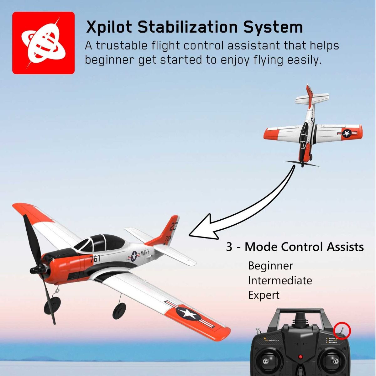 VOLANTEXRC T-28 400mm 4CH RC Airplane RC Warbird