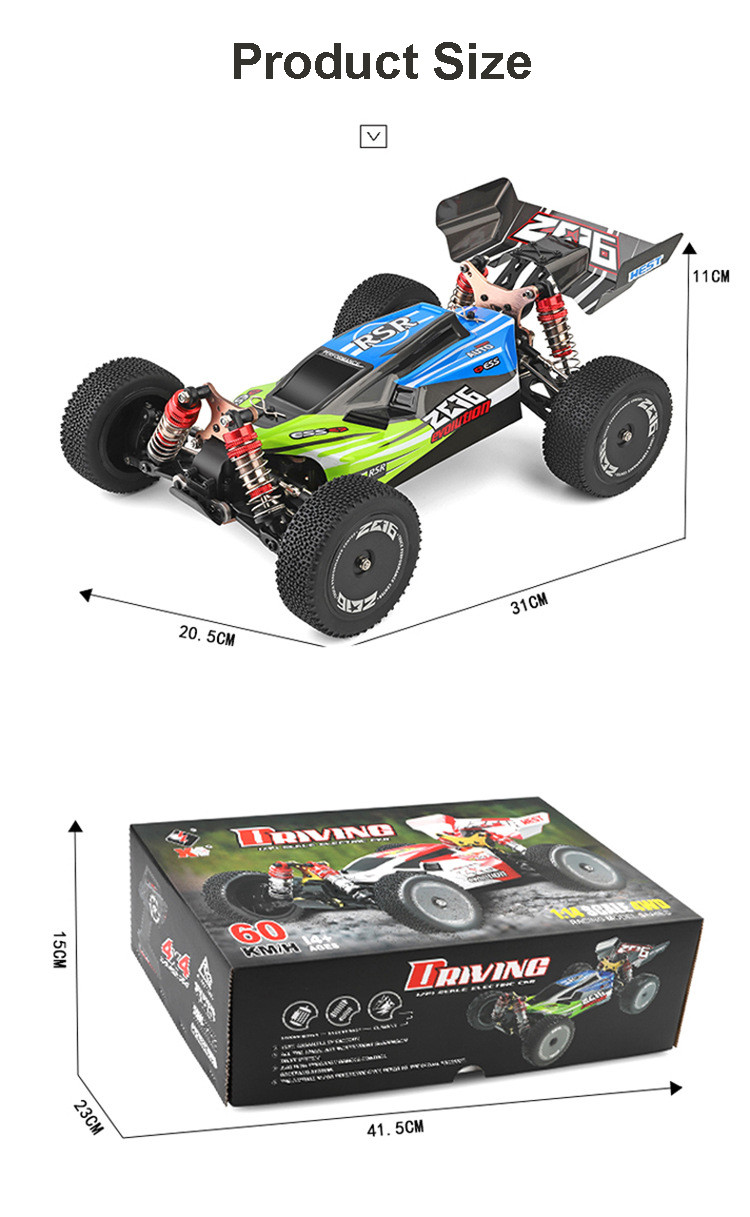 tabbyページ WLtoys 144001 1/14 RC Buggy 2.4G Racing Remote Control Car