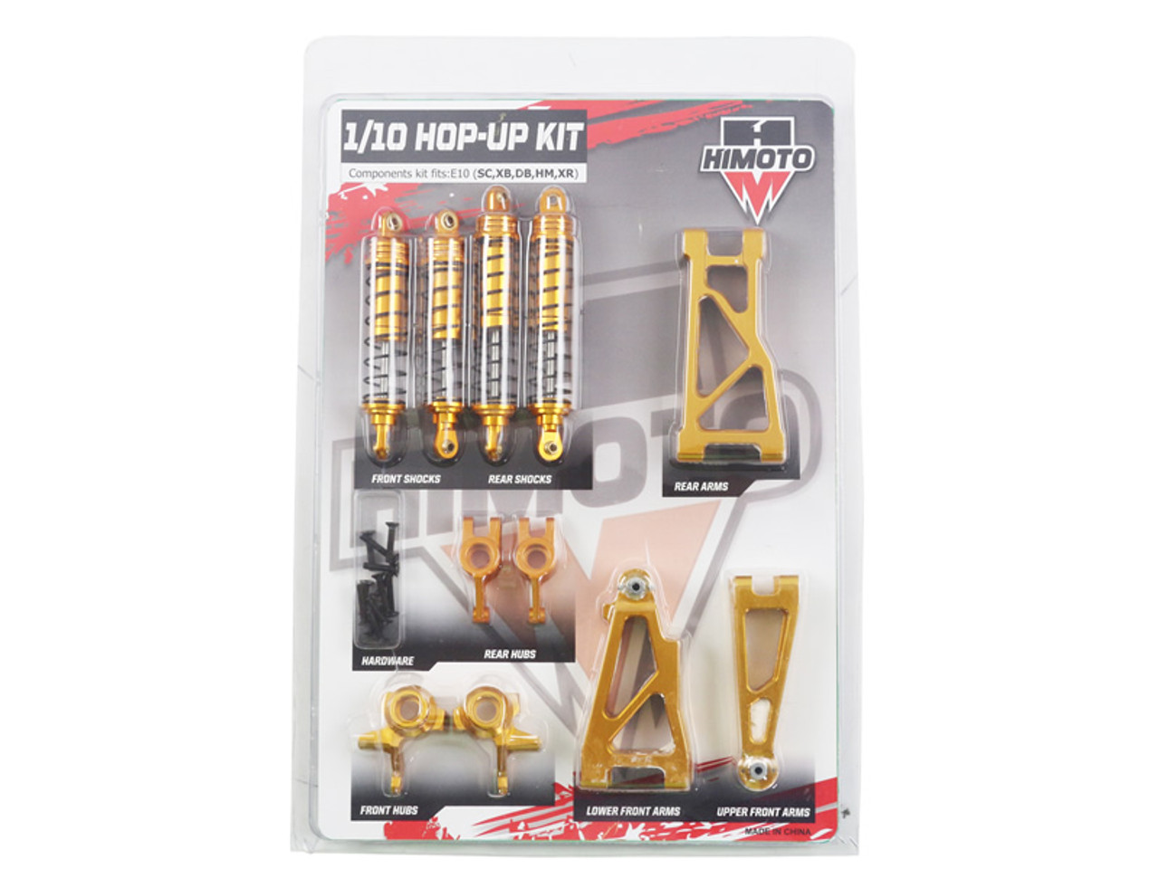 Himoto 1/10 scale RC CAR parts E10MSTG-S1 E10 Alum Gold Upgrade Set (For Short Course + Buggy+Desert Buggy)