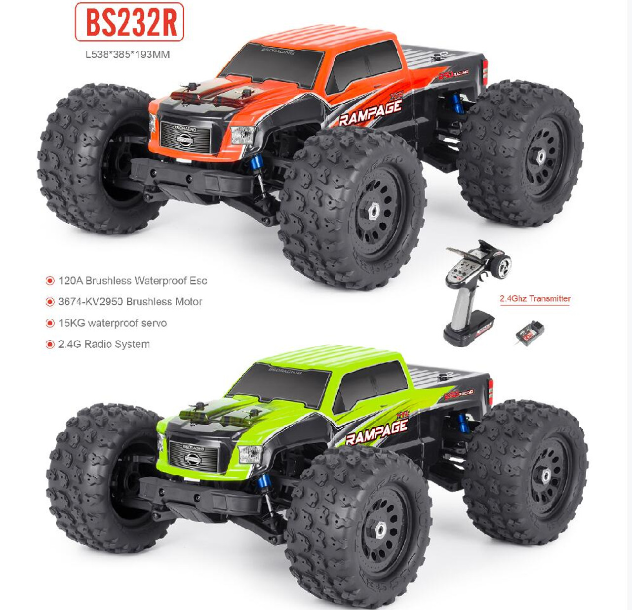 BSD Racing 1/10 4WD RAMPAGE XTE Electirc-Power 2.4GHz 2CH