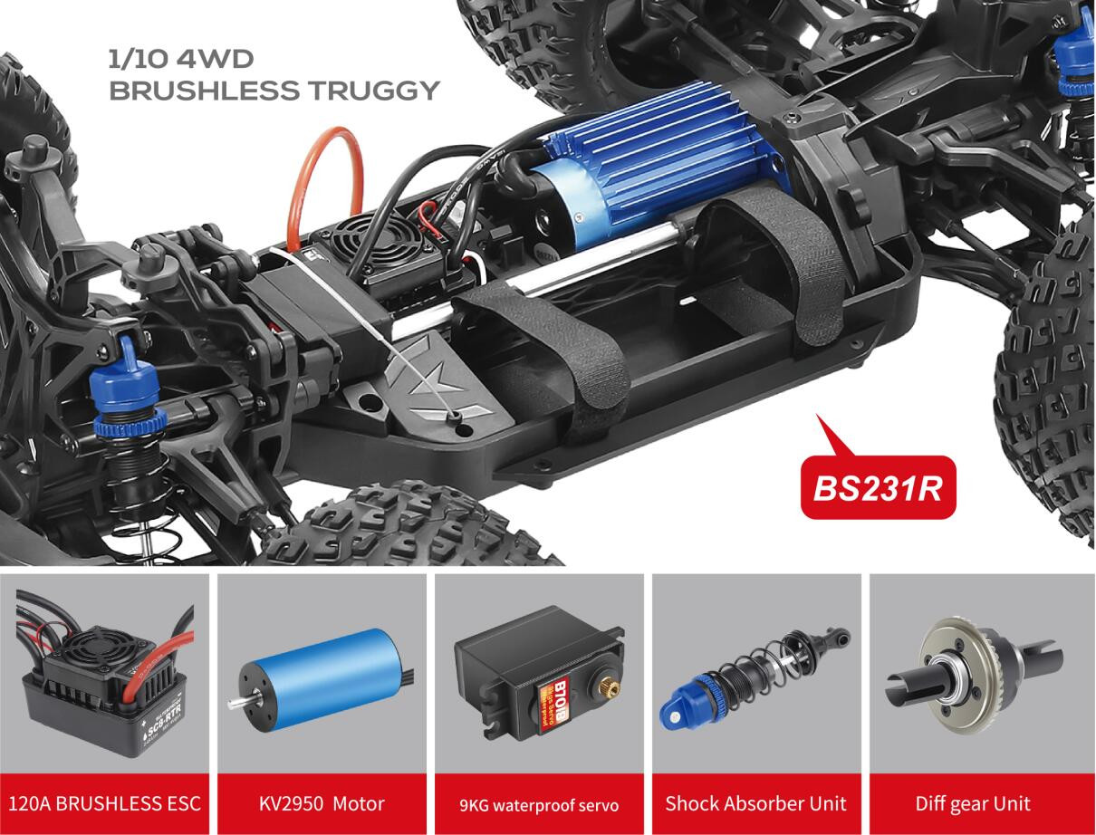 SQUARE BSD RACING ブラシレス 4WD 1/10 ラジコン BSD Racing 1/10 4WD RAMPAGE XTE Electirc-Power 2.4GHz 2CH BS231R