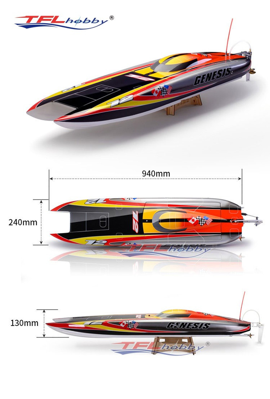 TFL 1122 940mm Genesis 900 2.4GHz RC Boat Double Brushless 3660 KV1620 Motor 180A ESC Racing RC Boat without Battery Servo Transmitter Charger