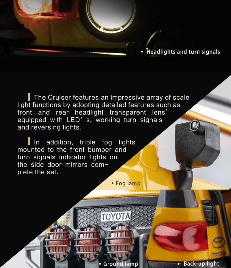 FMS 1/18 Scaler FJ Cruiser #11806 W/ 7.4V Lipo Battery and 2.4GHz