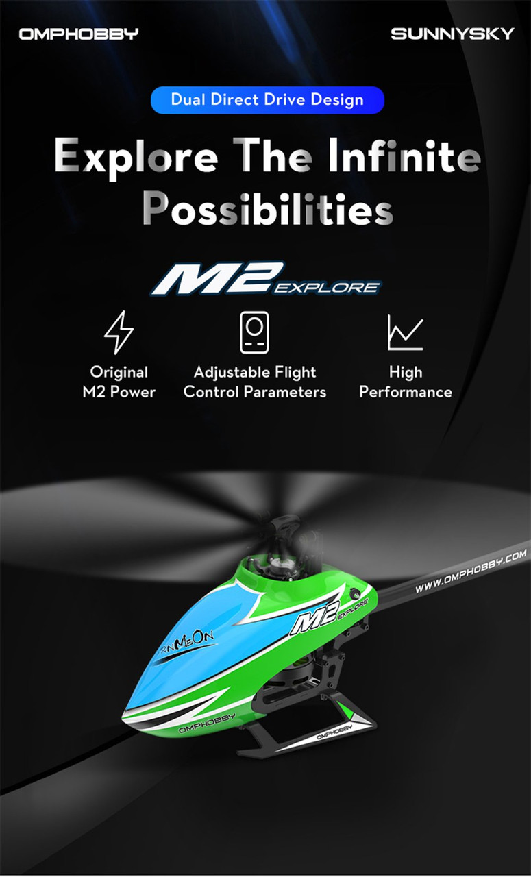 OMPHOBBY M2 Explore RC Helicopters Dual Brushless Motors RC