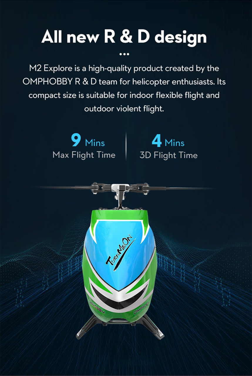 OMPHOBBY M2 Explore RC Helicopters Dual Brushless Motors RC
