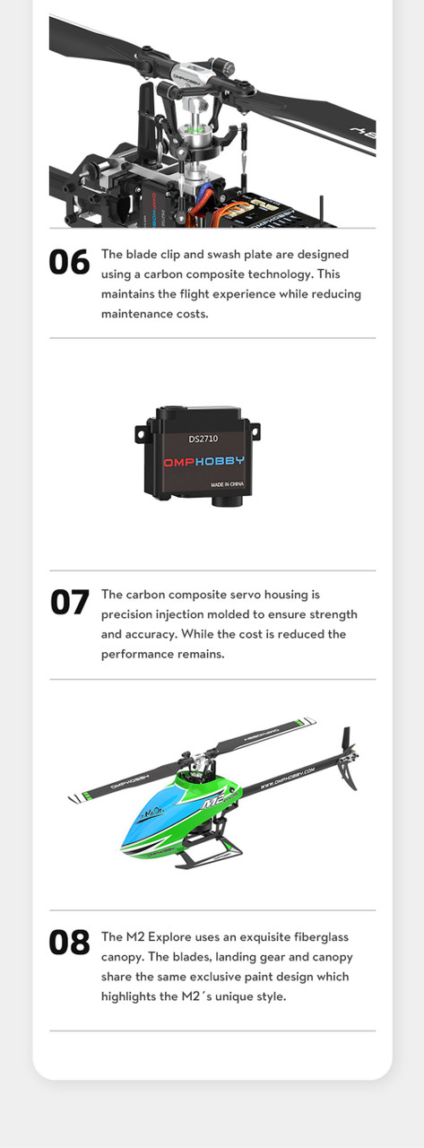 OMPHOBBY M2 Explore RC Helicopters Dual Brushless Motors RC