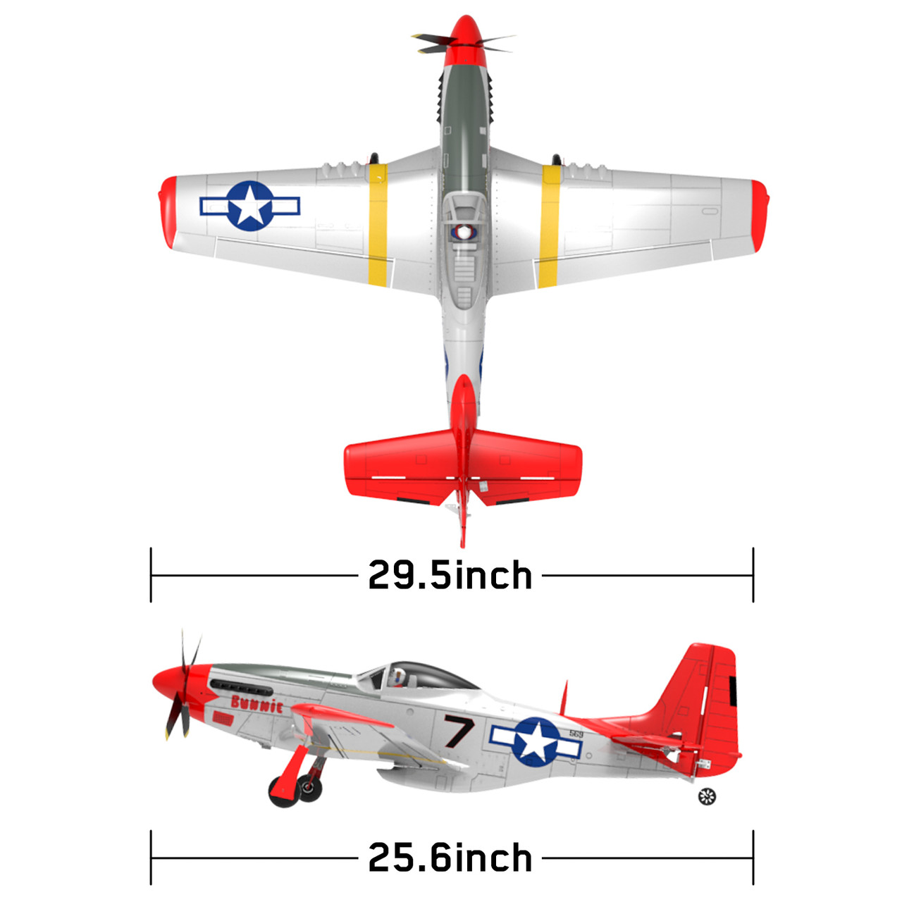 ☆Volantex 768-1 マスタングP-51D 750mm翼幅 手動/3D/ジャイロ P51