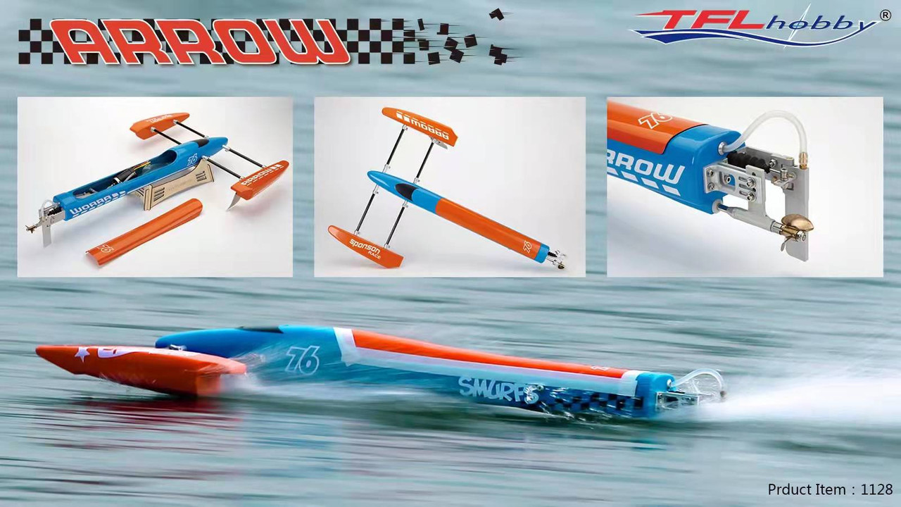 アウトリガーラジコンボート TFL 1128 Blue Arrow Outrigger Brushless Electric RC Boat with 2958