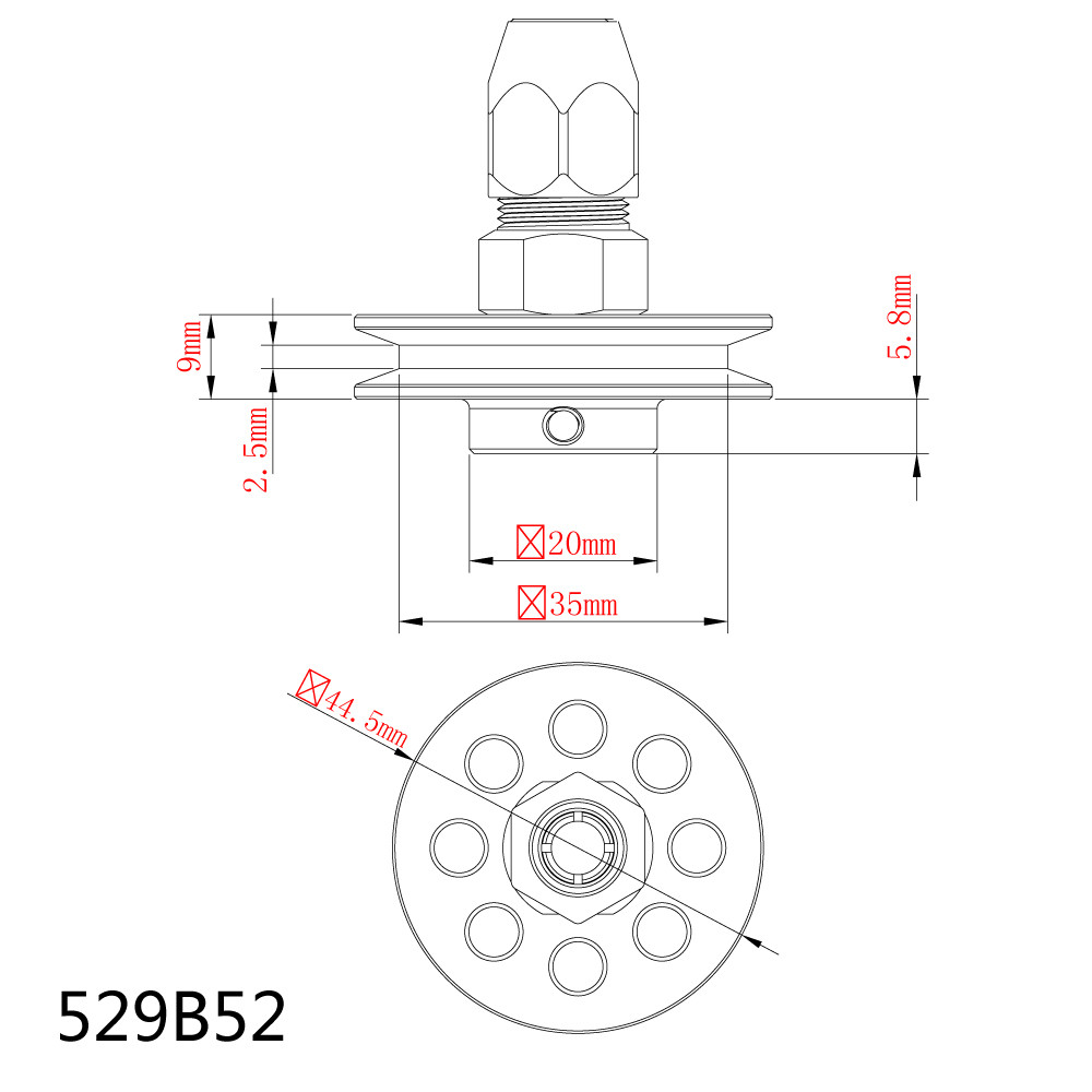 Rc Boat Gas Zenoah Marine Engine M6 Engine Flywheel for Starter Belt With Flex Collet 6.35mm 1/4'' CNC Stainless Steel Coupler