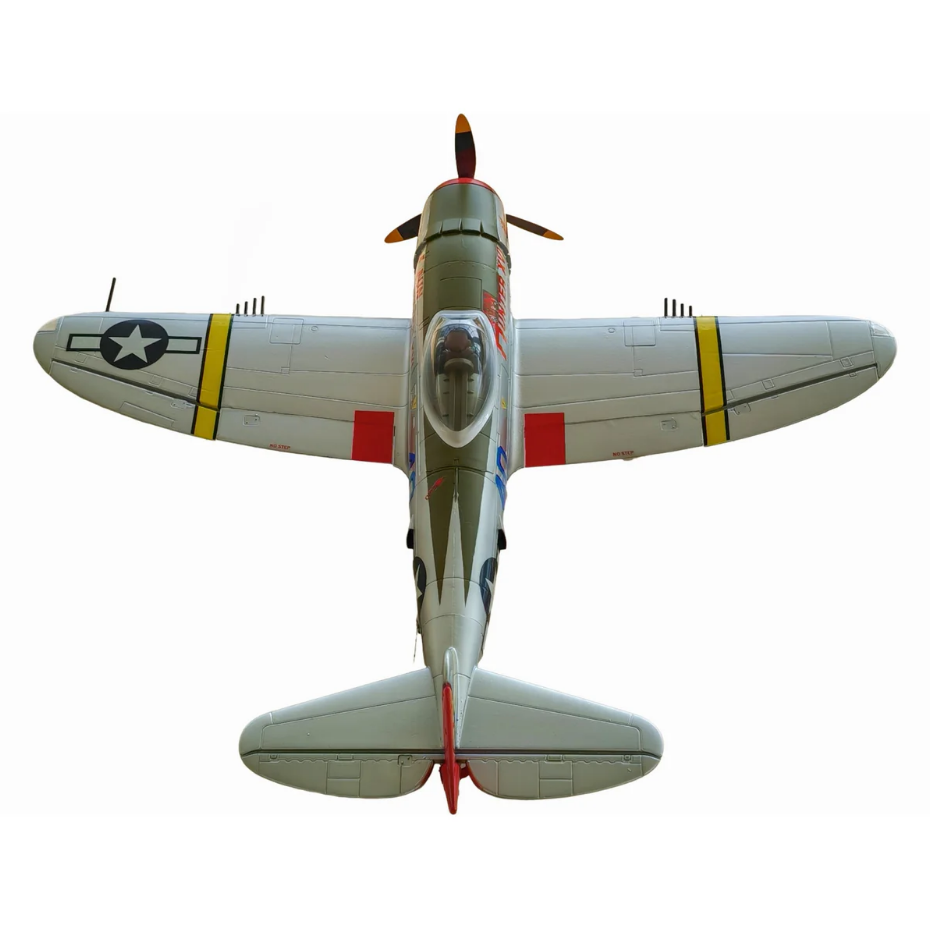 Upgrade! Dynam P-47D Thunderbolt 1220mm V2 4s w/ Flaps & Retracts PNP RC Warbird