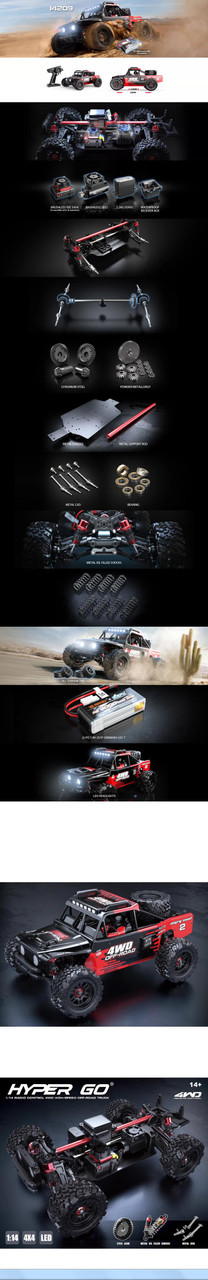 MJX 1/14 Hyper Go 4WD RTR Off Road 2.4GHZ Brushless RC Car 14209