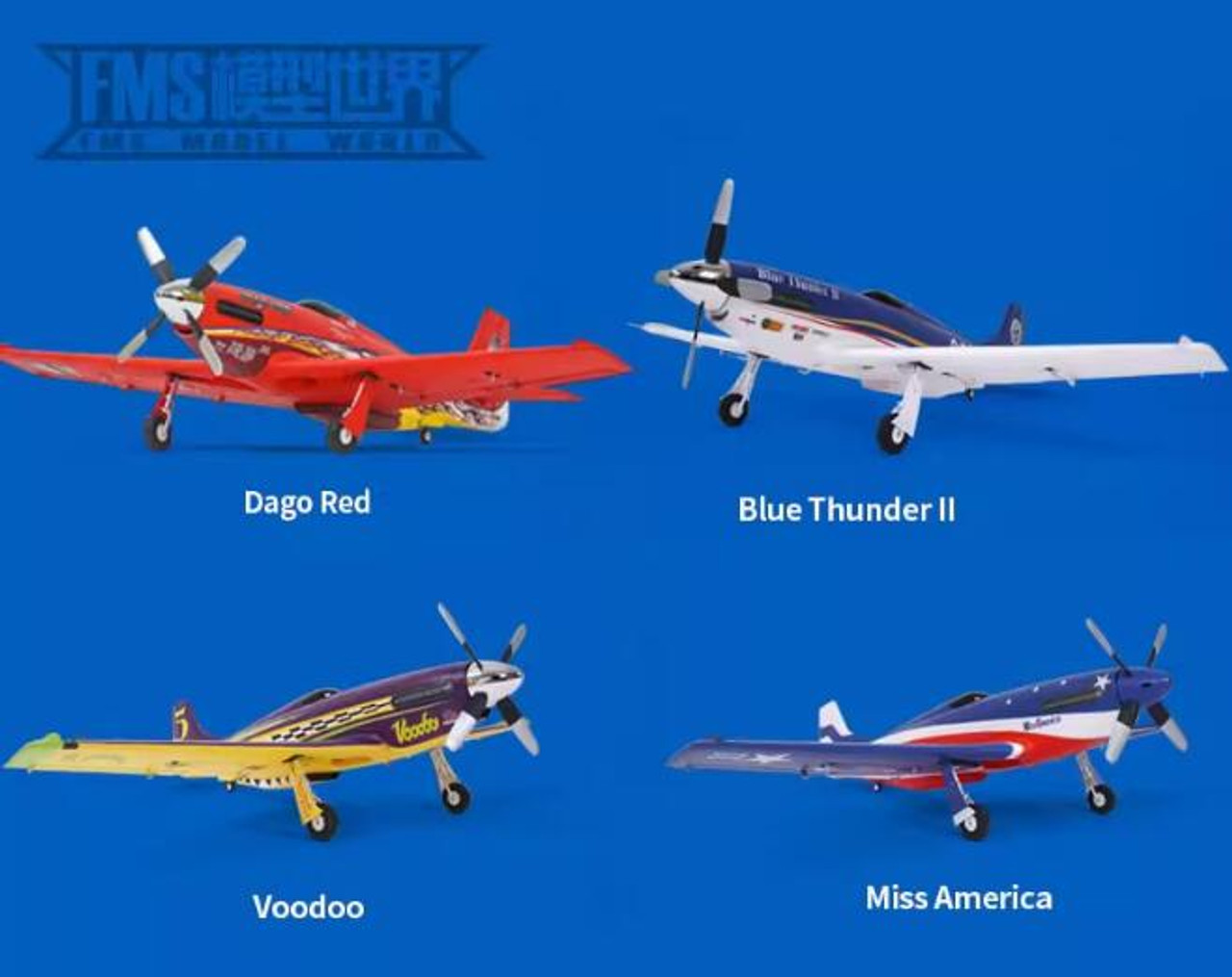 FMS 1100mm P-51 Mustang V2 PNP FMS134P RC Sport & Racing