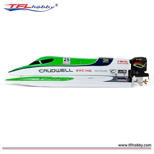TFL 1238 Caudwell F1 RC Boat Green Color With ARTR Outboard Version