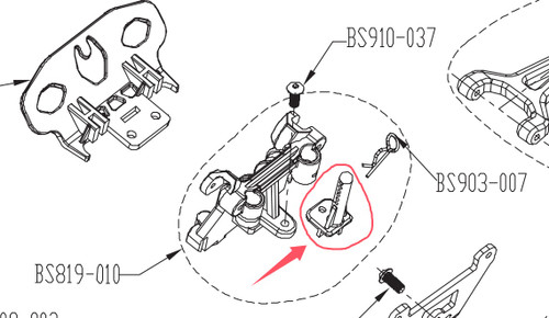BSD Racing 1/8 BS701-050 body support for BS819T