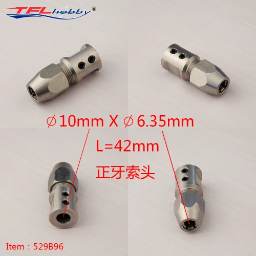 TFL 10*6.35mm Positive Screw Coupler 529B96 1PC / 10*6.35mm Reverse Screw Coupler 529B96-R 1PC for RC Boat